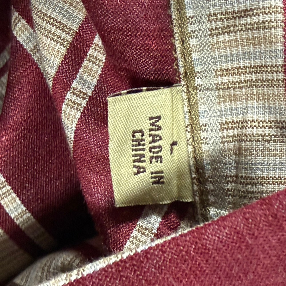 Vintage Tommy Bahama Silk Cotton Striped Button Up Shirt Men's Large L LS - Picture 11 of 14